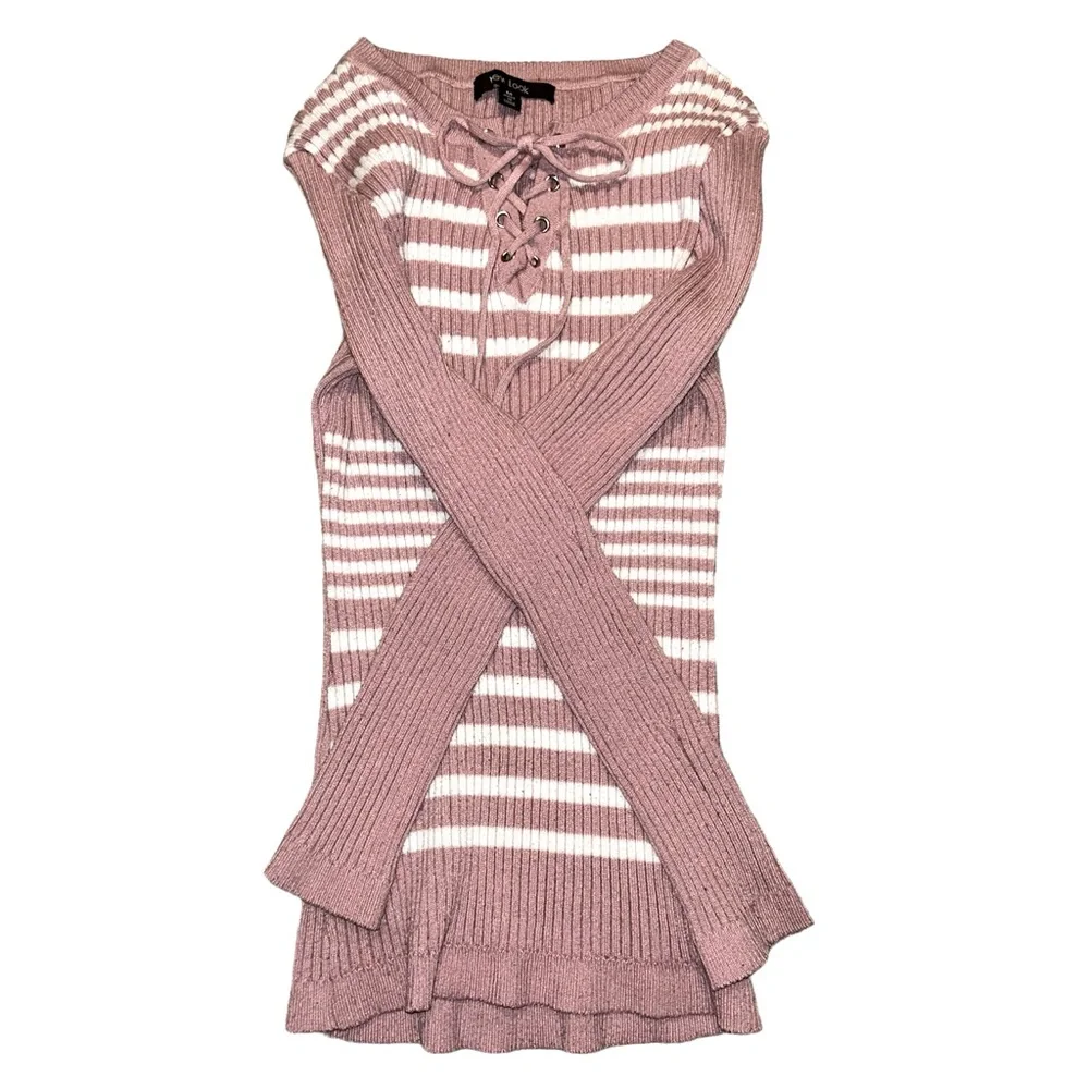 New look pink and white fit sweater. - Picture 2 of 4